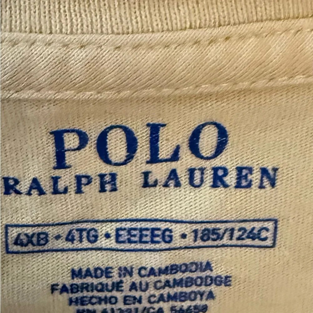 Polo by Ralph Lauren Yellow Shirt with Blue Logo - Picture 2 of 3